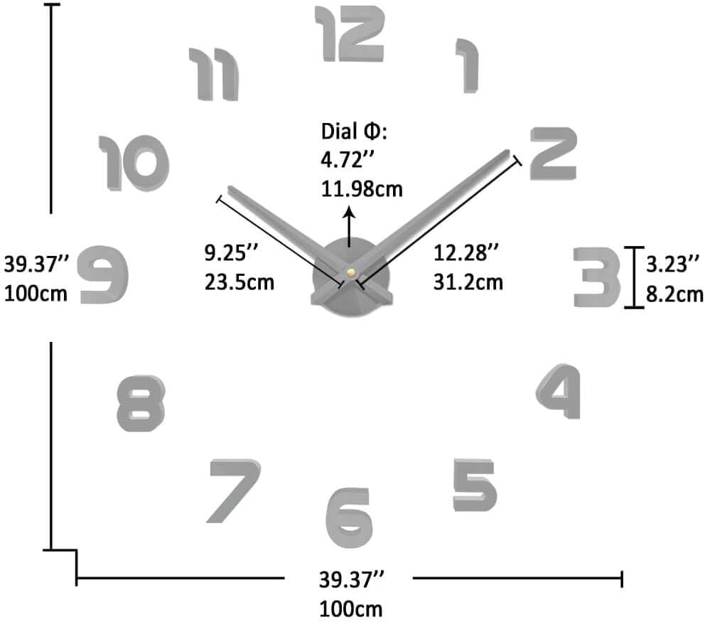 Vangold Modern 3D Acrylic Mirror Metal Luxury Frameless Large Wall Stickers Clocks Style Watches Hours DIY Room Decor Home Decorations