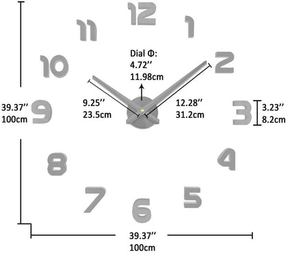 Vangold Modern 3D Acrylic Mirror Metal Luxury Frameless Large Wall Stickers Clocks Style Watches Hours DIY Room Decor Home Decorations