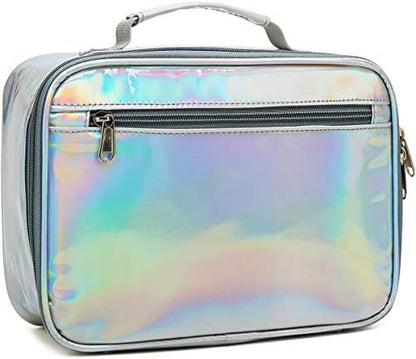 FlowFly Kids Lunch Box Insulated Soft Bag Mini Cooler Back to School Thermal Meal Tote Kit for Girls, Boys, Black