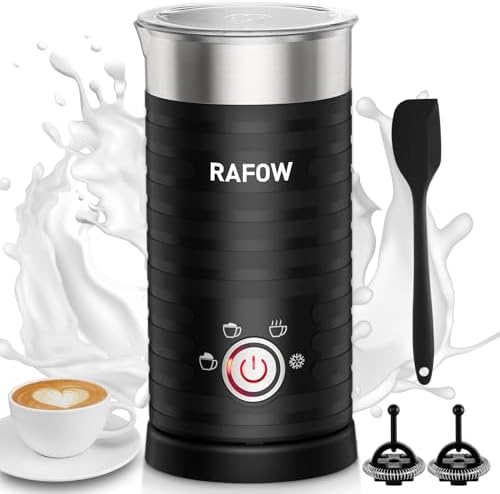 4 in 1 Electric Milk Frother: 10oz/350 mL Large Capacity Electric Milk Steamer for Hot and Cold Milk Froth - Automatic Milk Frother & Warmer for Latte, Cappuccinos, Macchiato, Hot Chocolate
