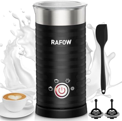 4 in 1 Electric Milk Frother: 10oz/350 mL Large Capacity Electric Milk Steamer for Hot and Cold Milk Froth - Automatic Milk Frother & Warmer for Latte, Cappuccinos, Macchiato, Hot Chocolate
