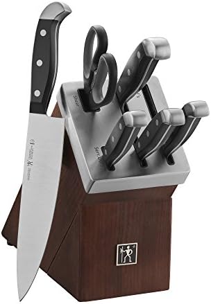 HENCKELS Statement 15Piece White-Handled Knife Block Set with Shears, Sharpening Steel - Dishwasher Safe, Ergonomic Handle