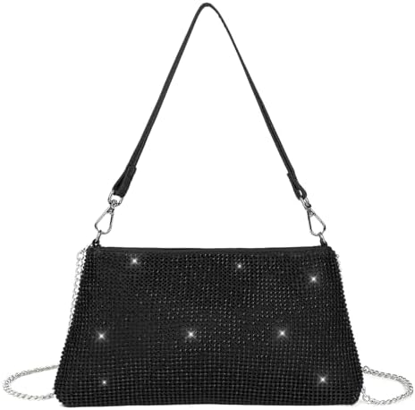 Valleycomfy Bling Evening Clutch Bag for Women Lady Girl Bride Rhinestone Purse For Prom Cocktail Party Wedding Engagement - PuriLite