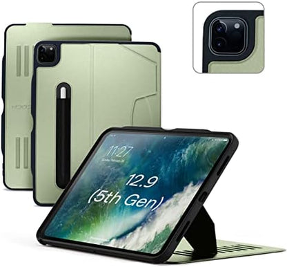ZUGU iPad Pro 12.9 Case 2022/2021 6th & 5th Generation - Ultra Slim Protective Cover - Wireless Apple Pencil Charging - Convenient 10-Angle Magnetic Stand & Auto Sleep/Wake [ Black ]