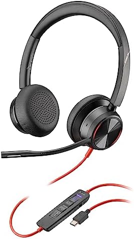 Poly Blackwire 8225 Premium Wired Headset (Plantronics) – Active Noise Canceling – Hi-fi Stereo - Connect to PC/Mac - Works w/Teams, Zoom - Amazon Exclusive