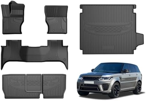 AOMSAZTO Floor Mats & Trunk Mat for 2024 2025 Chevy Equinox EV (Non Fuel),TPE All Weather Protection 2 Rows Car Floor Liners with Cargo Liner for Chevrolet Equinox EV (Non Fuel)