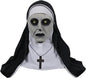 The Nun Scary Mask for Halloween,Full Head Horror Mask with Cross Necklace,Gothic Supernatural Costume Prop for Adult (White)