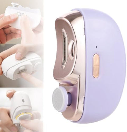 Electric Toenail Clippers for Seniors, 3 in 1 Electric Nail Clippers for Adults Automatic Electric Nail Trimmer for Adults Nail Trimmers for People Fingernail Trimmer and Polisher(White)