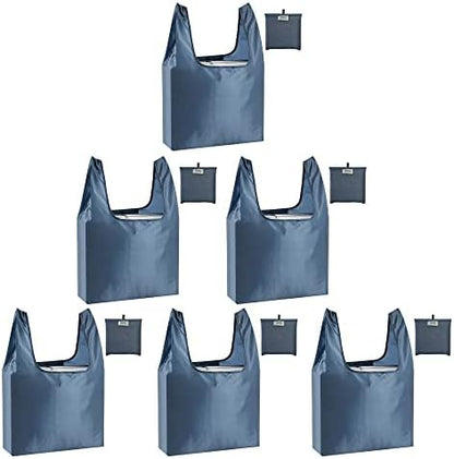 Purilite Select™ Reusable Grocery Bags – Heavy-Duty, Foldable, and Machine Washable (6-Pack