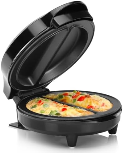 Holstein Housewares Non-Stick 6-Section Multi-Food Maker - Arepas, Mini Pancakes, Corncakes and More, 6-PC, Red/Black