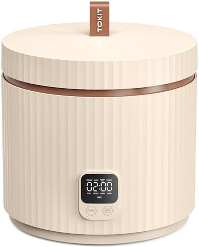 Compact Mini Rice Cooker Small Kitchen 3-Cup (Uncooked) / 6-Cup (Cooked), Non Stick Ceramic Inner Pot Rice Maker, 24H Timer Delay, Auto Keep Warm, 8 Functions Multicooker For Brown Rice, Steam, Soup