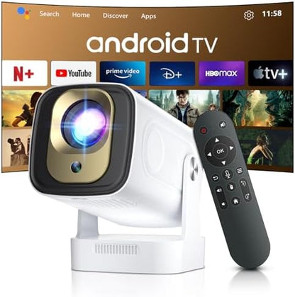 [ Auto Focus/Keystone ] Smart Projector with WiFi and Bluetooth 5.4, SALANGE 1080P Native Projectors 4K, Short Throw Projector w Built in Apps, Android 11, Mini Portable Proyector HY260pro