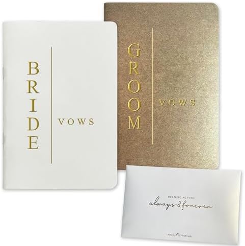 WeddingGiftsWedding Vow Books His and Hers Soft Touch Gold Foil Engraving Vow Books Wedding Essentials Wedding Accessories(TR-HH-Black)