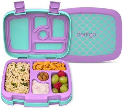 Bentgo Kids Prints (Unicorn) - Leak-Proof, 5-Compartment Bento-Style Kids Lunch Box - Ideal Portion Sizes for Ages 3 to 7 - BPA-Free and Food-Safe Materials