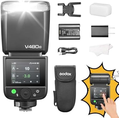 GODOX V480 TTL Camera Flash with GN50,2.4GHz Wireless Speedlight,with Rechargeable Battery (for Sony)