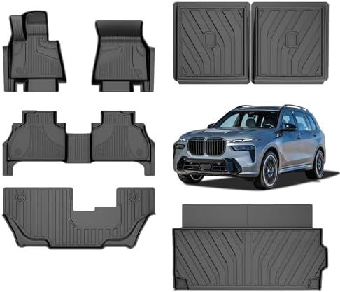 AOMSAZTO Floor Mats & Trunk Mat for 2024 2025 Chevy Equinox EV (Non Fuel),TPE All Weather Protection 2 Rows Car Floor Liners with Cargo Liner for Chevrolet Equinox EV (Non Fuel)