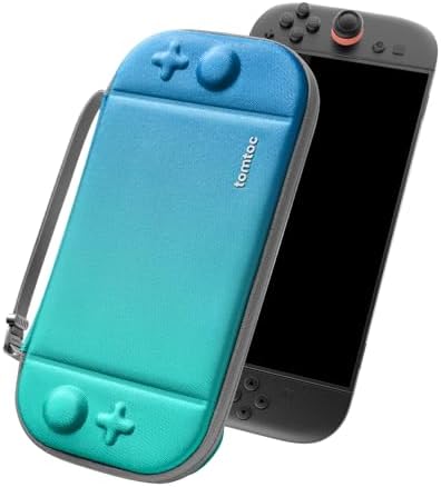 tomtoc Slim Carrying Case for Nintendo Switch 2 Model 2025, Odorless Felt Protective Hard Shell with 12 Game Card Slots, Portable Travel Storage Case with Original Patent and Military Grade Protection