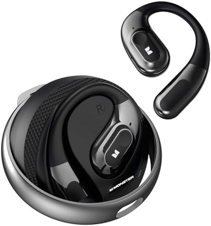 Monster AI Translation Earbuds AC330, 3-in-1 Translator Earbuds Bluetooth 6.0, Wireless Open Ear Headphones with 115 Languages Real-Time Translation, Stylish Rotating Case with Lanyard, Black