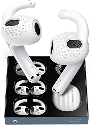 Gcioii 3 Pairs Ear Hooks Covers for AirPods Pro 2 [Added Storage Pouch] Anti-Slip Accessories Compatible with Apple AirPods Pro 2nd Generation (White)