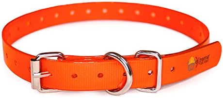 Orange Heavy-Duty 3/4" Waterproof and Odor Proof TPU Replacement Dog Collar Strap for Bark, Shock, Training and Electric Dog Fence Receiver Collars