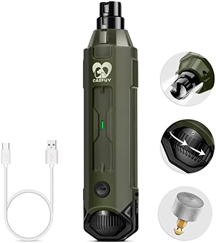 Casfuy 6-Speed Dog Nail Grinder Newest - Super Quiet Pet Nail Grinder Rechargeable Electric Dog Nail Trimmer Professional Paws Grooming & Smoothing Tool for Large Medium Small Dogs (Bright Blue)