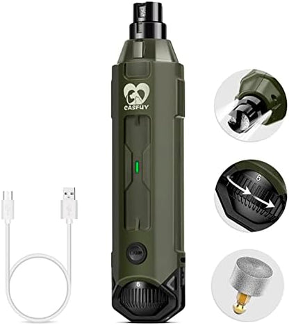 Casfuy 6-Speed Dog Nail Grinder Newest - Super Quiet Pet Nail Grinder Rechargeable Electric Dog Nail Trimmer Professional Paws Grooming & Smoothing Tool for Large Medium Small Dogs (Bright Blue)