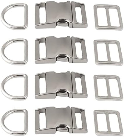 aoozleny 4 sets Buckles Hook Clip, D Dee Ring Side Release Adjustor Triglides Pet Dog Collar Buckles