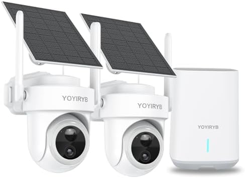 Security Cameras Wireless Outdoor, No Subscription, [2025 New] 4K Home Security Camera System for Camera Surveillance, Flexible Solar Panel, 360° Tracking & Color Night Vision, 2.4&5G WiFi, Easy Setup