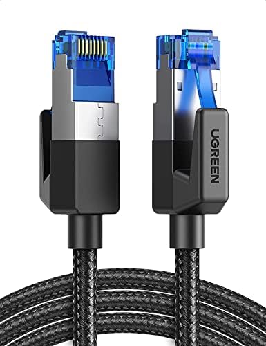 UGREEN Cat 8 Ethernet Cable High Speed 40Gbps 2000Mhz Network Shielded Cat8 Cable Braided Heavy Duty RJ45 LAN Cables F/FTP Internet Cord Compatible for PS5, PS4, Xbox One, Modem, Router 30FT