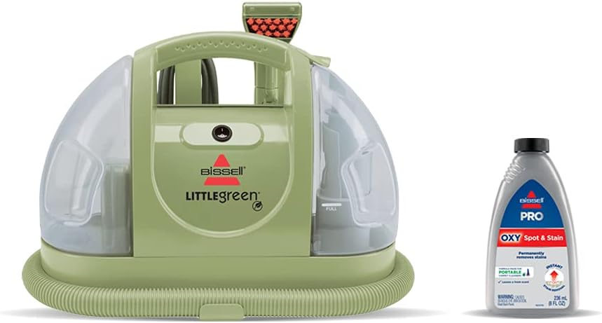 BISSELL - Portable Carpet Cleaner - Little Green Carpet & Upholstery Machine - 48oz Capacity with Stain Brush and self-Cleaning Hydro-Rinse Tool for Home and Automotive use