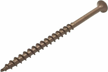 #8 x 3" Deck Screws | Square Drive | Bugle Head | Brown Ruspert | 100pcs Box
