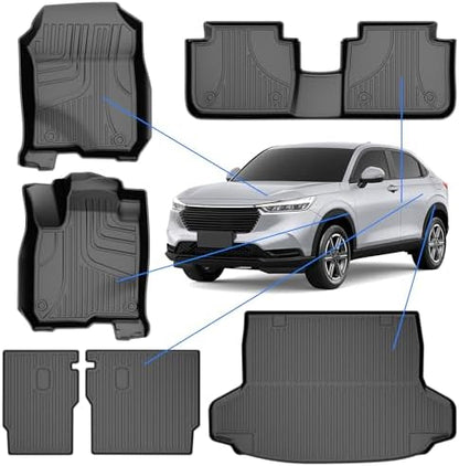 AOMSAZTO Floor Mats & Trunk Mat for 2024 2025 Chevy Equinox EV (Non Fuel),TPE All Weather Protection 2 Rows Car Floor Liners with Cargo Liner for Chevrolet Equinox EV (Non Fuel)