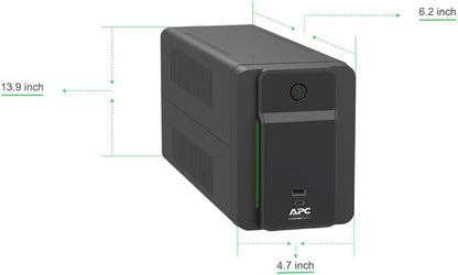 APC UPS 1200VA Line Interactive UPS Battery Backup, BVK1200M2 Backup Battery with AVR, 2 USB Charging Ports (Type C/Type A), Back-UPS Uninterruptible Power Supply