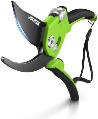 VOTREK Pruning Shears - 8.5" Heavy Duty Bypass Pruners for Gardening with Built-in Spring & SK5 Steel Blades - Ergonomic Adjustable Handle for All Hand Sizes, Garden Clipper Plant Scissors for Branch