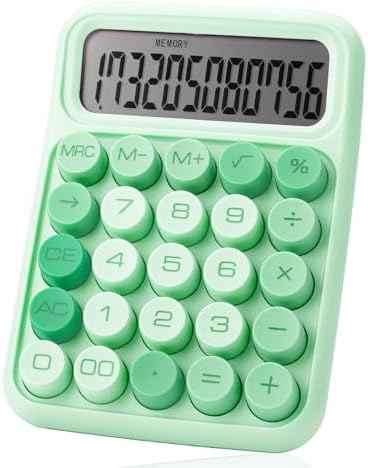 Mr. Pen- Mechanical Switch Calculator, 12 Digits, Large LCD Display, Orange With Big Buttons, Desktop, Cute and Aesthetic Design