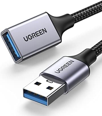 UGREEN USB Extension Cable 3.0 Extender Cord Nylon Braided A Male to Female Data Transfer Cable for Hard Drive, Oculus Rift, Hub, USB Sticks, Mouse, Keyboard, Xbox, Camera, Webcam, 6.6FT