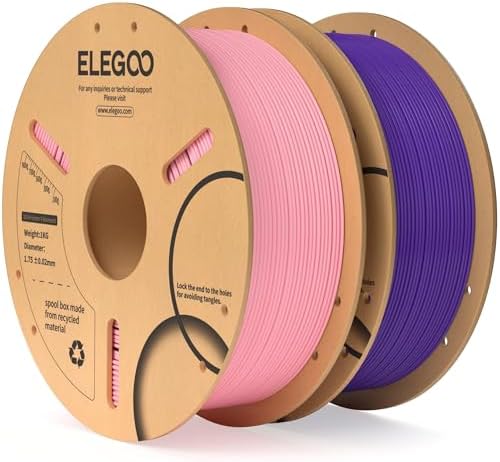 ELEGOO PLA Filament 1.75mm Black 1KG,3D Printer Filament Dimensional Accuracy +/- 0.02mm,1kg Cardboard Spool(2.2lbs) 3D Printing Filament Fits for Most FDM 3D Printers