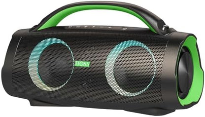 DOSS Extreme Boom Pro Bluetooth Speaker with 100W Stereo Sound, Rich Bass, 20H Playtime, Mixed Color Light, IPX6 Waterproof Haut parleur for Camping, Beach, Outdoor-Orange
