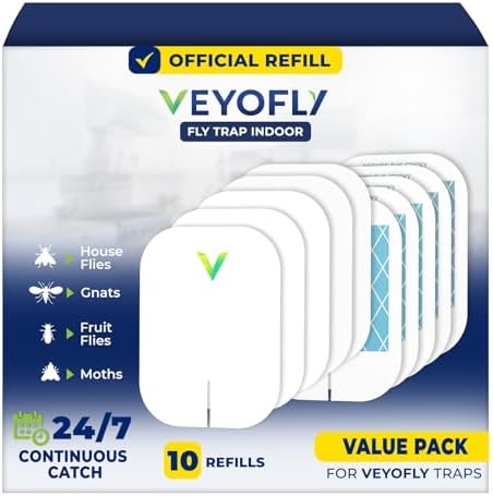 Trap Indoor, Fruit Fly Traps for Indoors, Fly Catcher Indoors, Fly Trap, Plug in Catch for Fruit Flies, Moths, Gnats, Mosquito Trap (Pack of 5 Refills)
