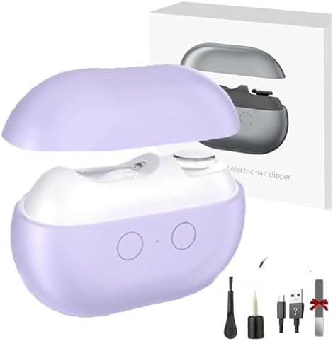 Fanyil/Vueeze/Yosody EasyClip Smart Nail Clipper, New 3-in-1 Multi-Function Easy Clip Electric Nail Clipper, With LED Light & Nails Scraps Storage & Polishing for Adults, Seniors (Black)