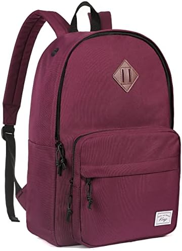 School Backpack, Kasqo 15.6 Inch Classic Lightweight Water-Resistant Backpack for Men Women Teens Girls Boys Kids to School, College, Travel, Work, Black