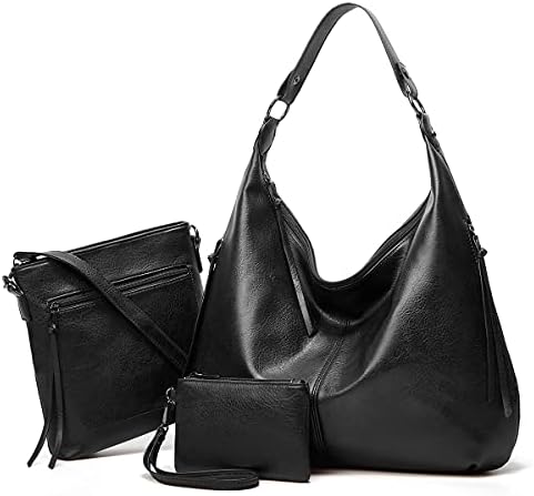 Ashioup Hobo Bags for Women Soft PU Leather Shoulder Bag Vintage Slouchy Handbag with Zipper