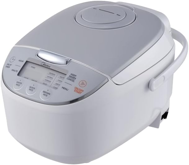 Midea 3L Rice Cooker 6-Cup, Multi-Function Electric Cooker, Non-Stick 5-Layer Inner Pot 2.00mm, 11 Cooking Programs, Quick Rice, Slow Cook, Steamer, Food Warmer, Small Rice Cooker for Family, Compact for Countertop, ETL Certified, White, CRD30LB3APW