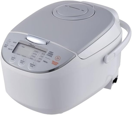 Midea 3L Rice Cooker 6-Cup, Multi-Function Electric Cooker, Non-Stick 5-Layer Inner Pot 2.00mm, 11 Cooking Programs, Quick Rice, Slow Cook, Steamer, Food Warmer, Small Rice Cooker for Family, Compact for Countertop, ETL Certified, White, CRD30LB3APW