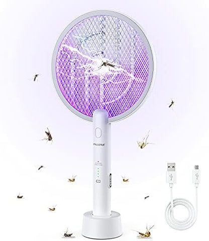 PALONE Bug Zapper Racket 3000V Electric Swatter 3 Layers Lamp Indoor Zapper Without Waving Hands for Kitchen, Home, Garden and Outdoors