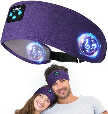 Sleep Headphones Bluetooth Headband, Voerou Wireless Sleeping Headphones Earbuds Sleep Mask with Stereo Speakers-Cool Tech Gadget for Men Women,Perfects for Sleep Workout Running Yoga Travel Insomnia