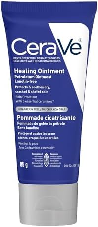 CeraVe Healing Ointment, Moisturizing Petrolatum Skin Protectant for Dry Skin with Hyaluronic Acid and Ceramides, Multi-Purpose Face, Body & Lip Balm, Lanolin-Free & Fragrance-Free, 340g