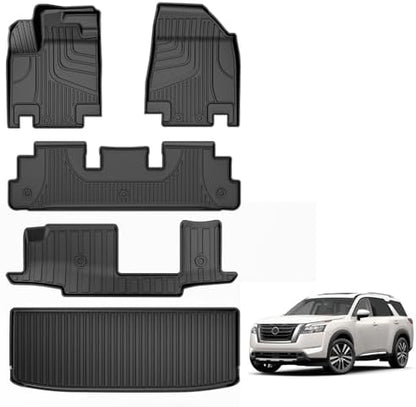 AOMSAZTO Floor Mats & Trunk Mat for 2024 2025 Chevy Equinox EV (Non Fuel),TPE All Weather Protection 2 Rows Car Floor Liners with Cargo Liner for Chevrolet Equinox EV (Non Fuel)