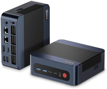 BOSGAME Mini PC AMD Ryzen 7 5825U, 16GB DDR4 RAM 512GB PCIe SSD, Mini Desktop Computer Support Dual LAN 2.5GbE, Triple 4K Display, WiFi 6E, BT 5.2 for Office