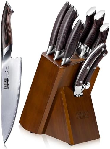 HOSHANHO 16-Piece Knife Set, Japanese High Carbon Stainless Steel Kitchen Knife Set, Ultra Sharp Chef Knife Block Set with Sharpener